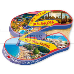 Магнитен сувенир Златни пясъци – джапанки