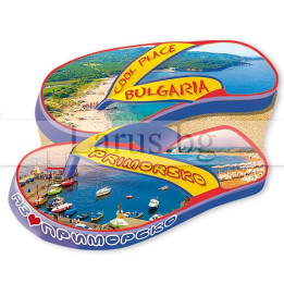 Магнитен сувенир Приморско - джапанки | Сувенири от България