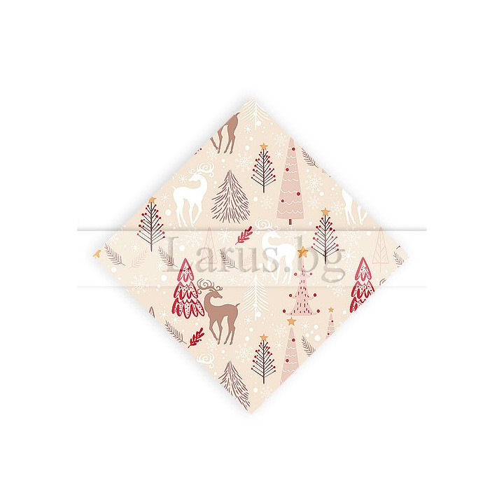 Коледна опаковъчна хартия с елени - 14-PG-0089
