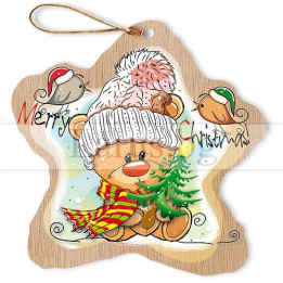 Коледен сувенир-висулка Мече 15-NSF-0091