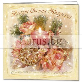 Зимна двойна картичка 0130 1-ZD-0130