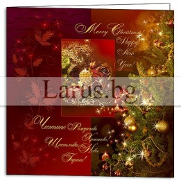 Зимна двойна картичка 0413 1-ZD-0413